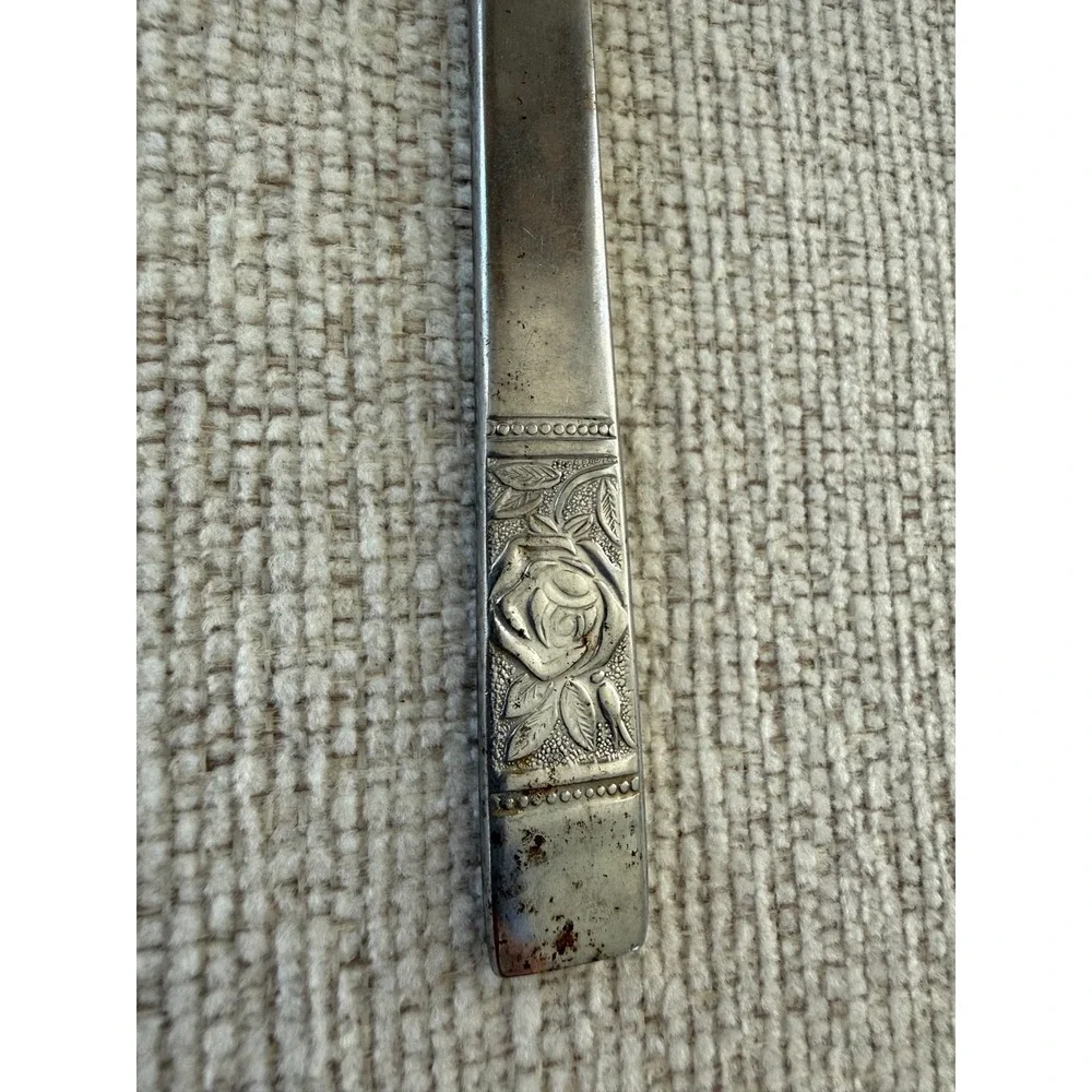 Vintage Laureen Black Rose Pattern Flatware National Stainless Lot of 6